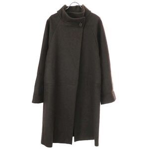 Bottega Veneta Raglan Sleeved Wool Angora Coat Dark Brown 40